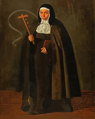 The Nun Jeronima De La Fuente By Velazquez paint by numbe