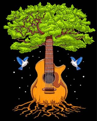 The Tree Guitar paint by numbers