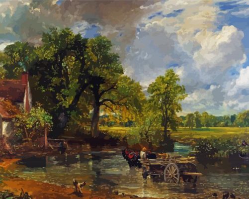 The Haywain by Constable paint by number