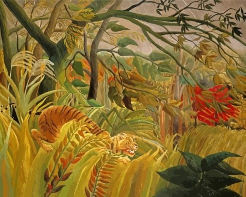 Tiger In A Tropical Storm By Henri Rousseau paint by numbers