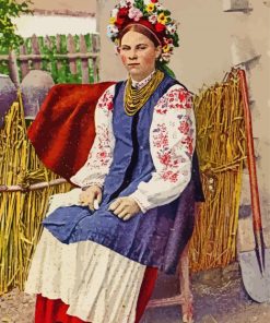 Traditional Lithuanian Woman paint by numbers