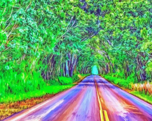 Tree tunnel art paint by numbers