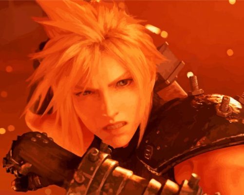 Video Game Final Fantasy Cloud Strife paint by numbers