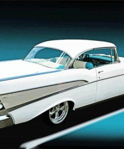 White 59 Chevy Car paint by numbers