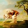 a lion attacking a horse by George Stubbs paint by numbers