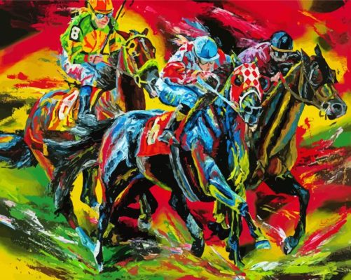 abstract Horse sport paint by numbers