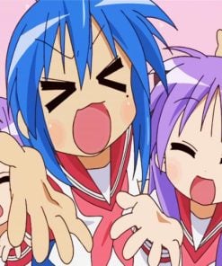 Adorable Lucky Star Anime Girls paint by numbers