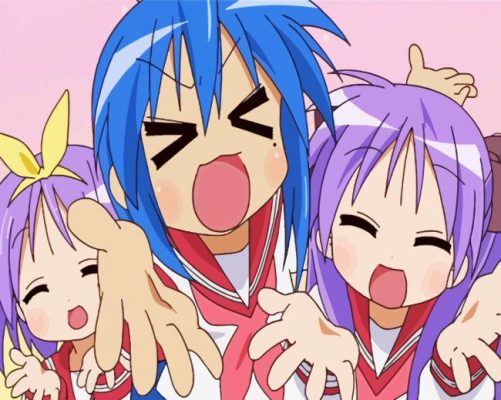 Adorable Lucky Star Anime Girls paint by numbers 