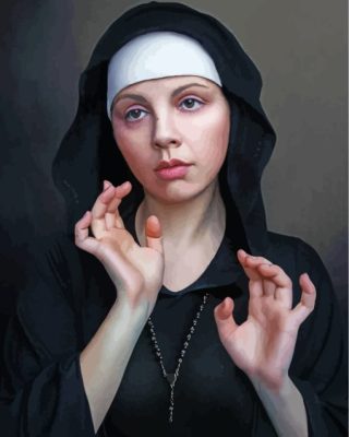 Aesthetic Nun paint by numbe
