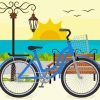 Aesthetic Beach Scene With Bicycle Paint by numbers