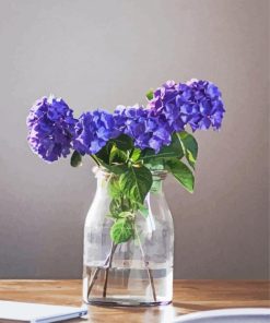 Aesthetic Purple Flowers In A Clear Vase Paint by numbers