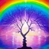 Aesthetic Rainbow Tree paint by numbers