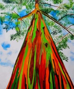 Aeshetic Rainbow Tree paint by numbers