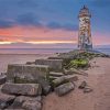 Aesthetic Talacre Beach Lighthouse at Sunset paint by numbers