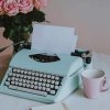 Aesthetic Blue Typewriter Typewriter paint by numbers