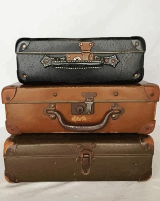 Aesthetic Vintage Old Travel Cases paint by numbers