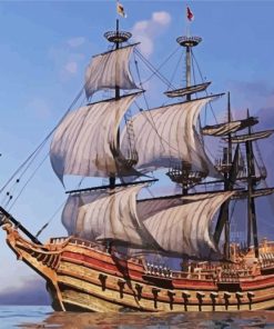 Aesthetic Galeon Ship paint by numbers