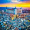 Alcazar Of Toledo Spain At Sunset paint by numbers