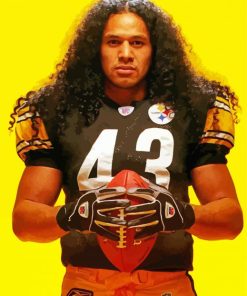 american footballer Troy Polamalu paint by numbers