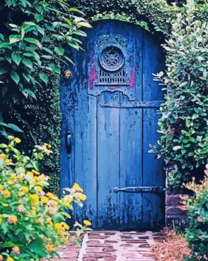 Blue Door To The Garden paint by numbers
