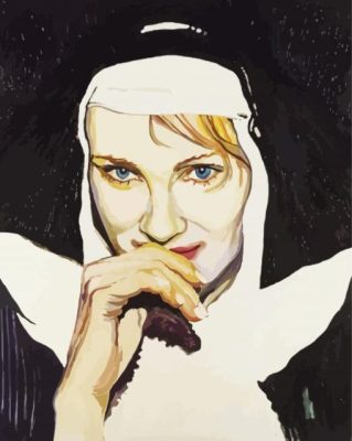 Beautiful Nun paint by numbe