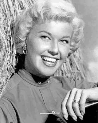 Black Ad White Doris Day paint by numbers 