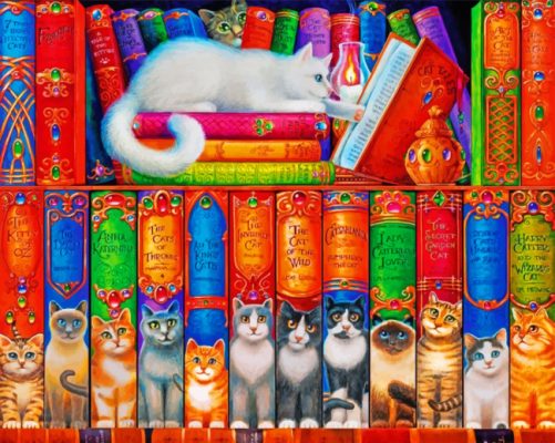 Nerdy Cat Charles Wysocki paint by number
