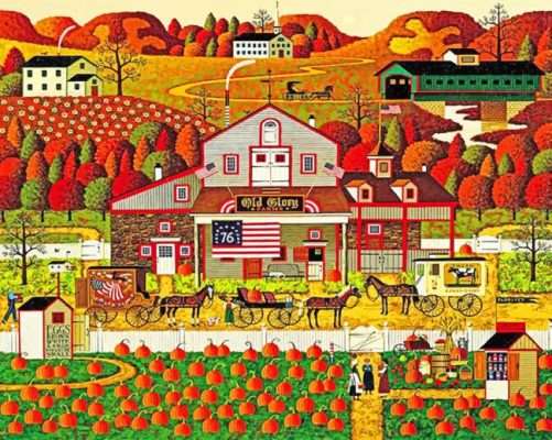 Charles Wysocki Old Gloory Farms paint by number 