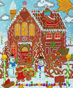 christmas Gingerbread house paint by numbers