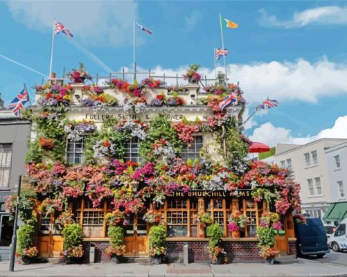 Churchill Arms UK paint by numbers