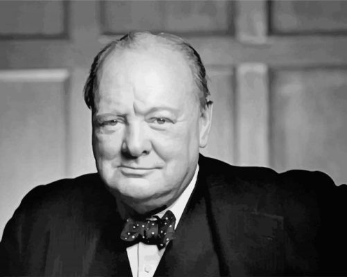 Monochrome Of Winston Churchill paint by numbers