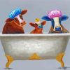 cute Cows in bathtub paint by numbers