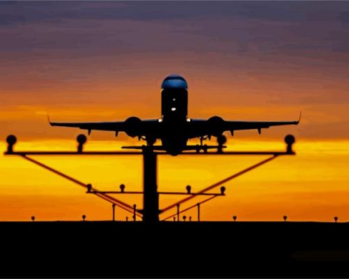 e190 aircraft silhouette paint by numbers