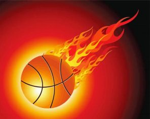 Flaming Basketbal Illustration paint by numbers
