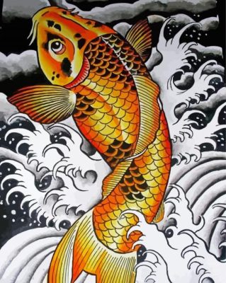 golden koi paint by number