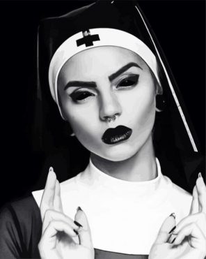 Gothic Nun paint by numbe