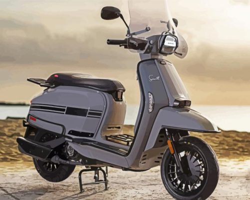 Grey Lambretta paint by numbers