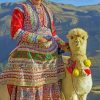 Indigenous Peruvian With Llama paint by numbers