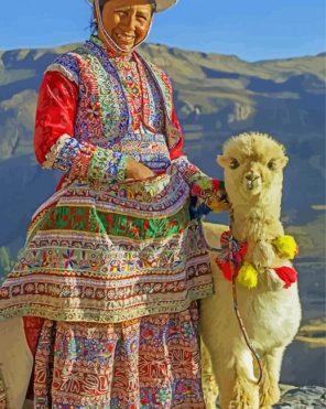 Indigenous Peruvian With Llama paint by numbers