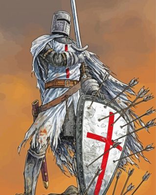 Knight And Shield of Armor Paint by numbers