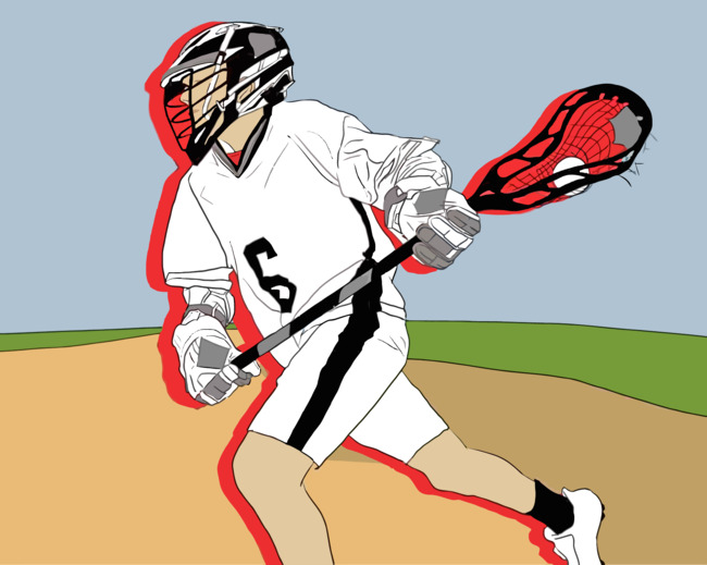 Lacrosse Player Illustration Paint By Numbers Numeral Paint