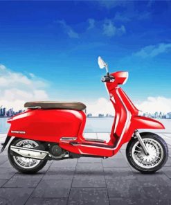 Red Lambretta paint by numbers