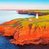 lighthouse in Prince Edward Island paint by numbers