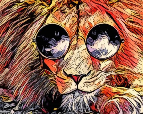 Lion With Sunglasses paint by numbers