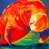 manatee animal art paint by number