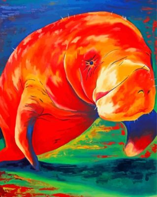 manatee animal art paint by number