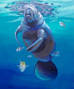 manatee sea cow art paint by numbers