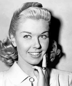 Monochrome Doris Day paint by numbers