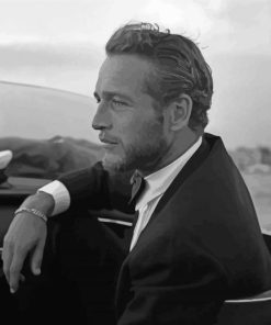 Monochrome Paul Newman paint by numbers