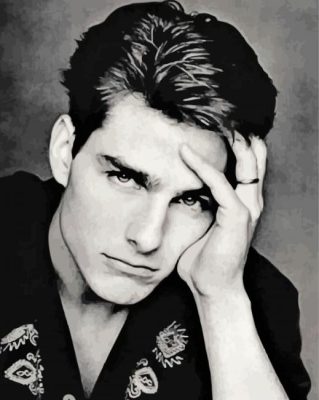 Monochrome Tom Cruise Paint by numbers